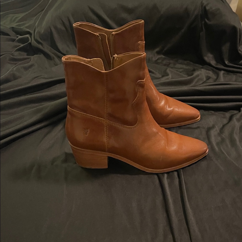 Frye Brown Leather Ankle Boots